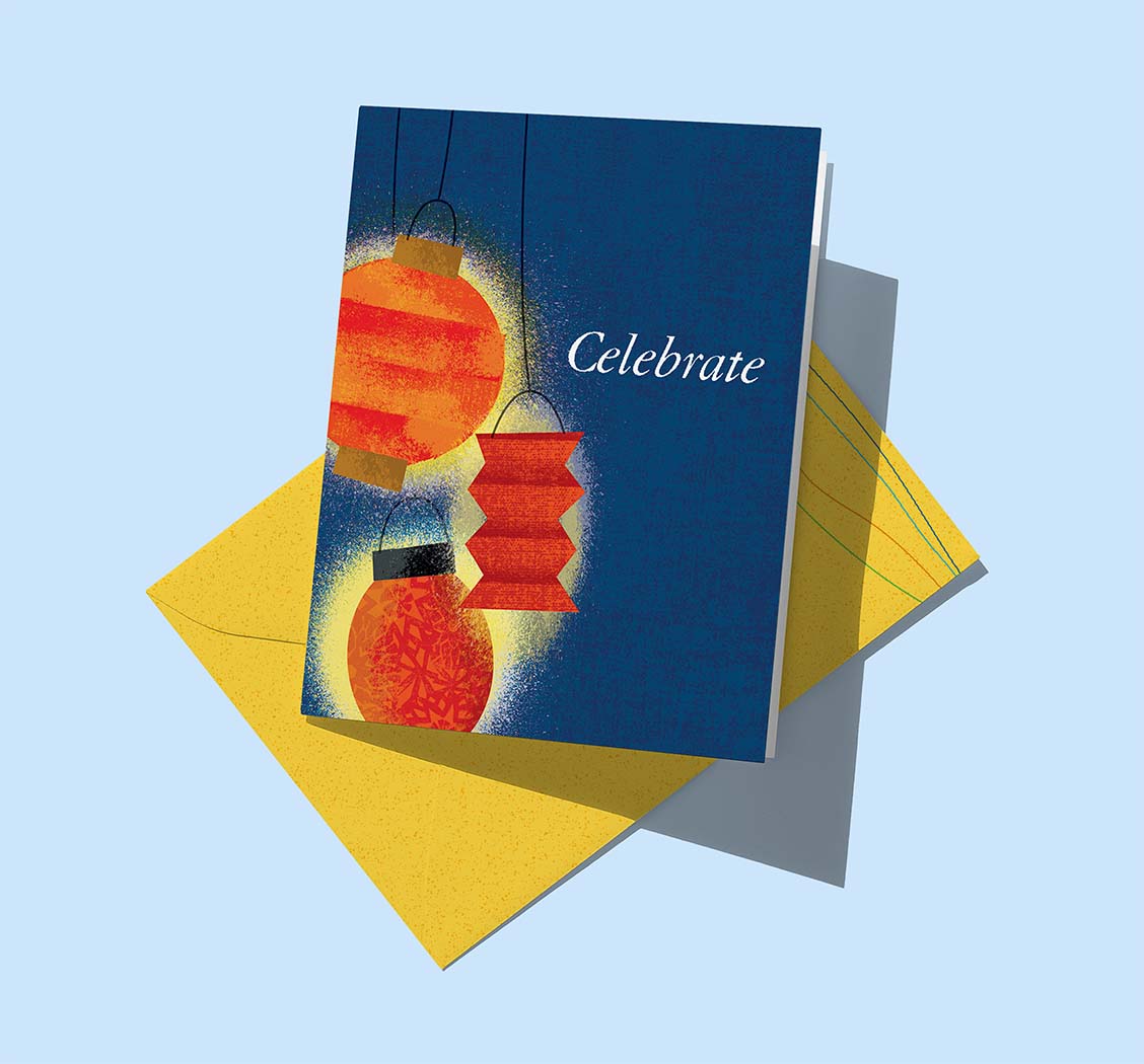 Multiple paper lanterns